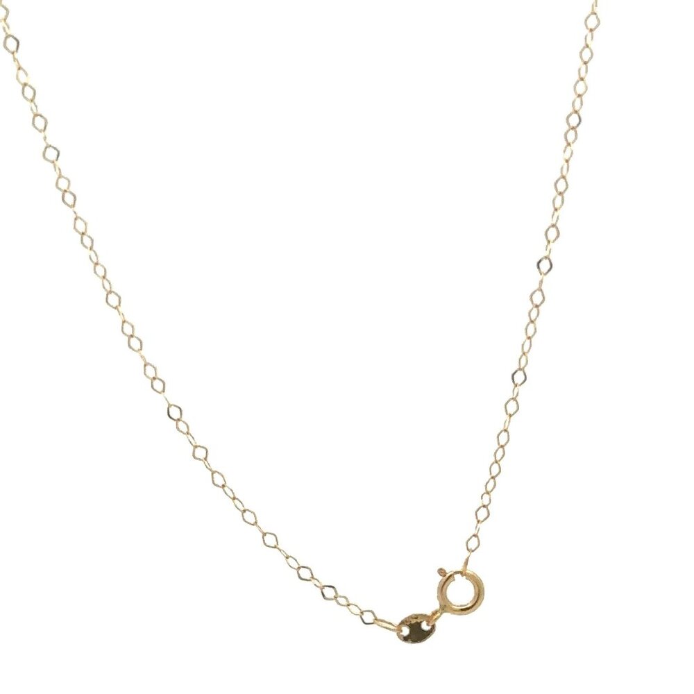 18K Yellow Gold Necklace Chain 17.5 inches Carnelian Ball Pendant - Picture 6 of 9